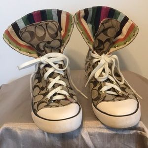 COACH BOONEY Logo High Top Sneaker     Size 6 1/2